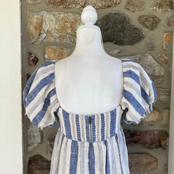 ALICE + OLIVIA BY STACEY BENDET Bauery Puff Sleeved Striped  Midi Dress $375 - Picture 8 of 12